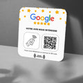 Plaque NFC Avis Google avec QR code, format 12 × 12 cm