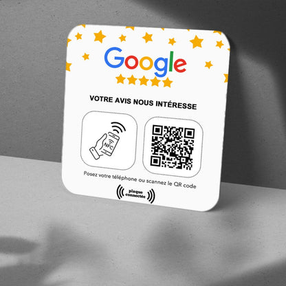 Plaque Connectée pour Avis Google